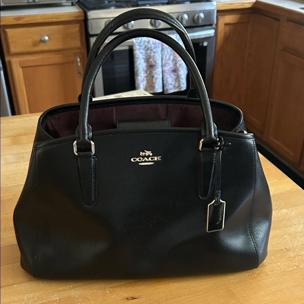 Coach Elegant Black Leather Satchel